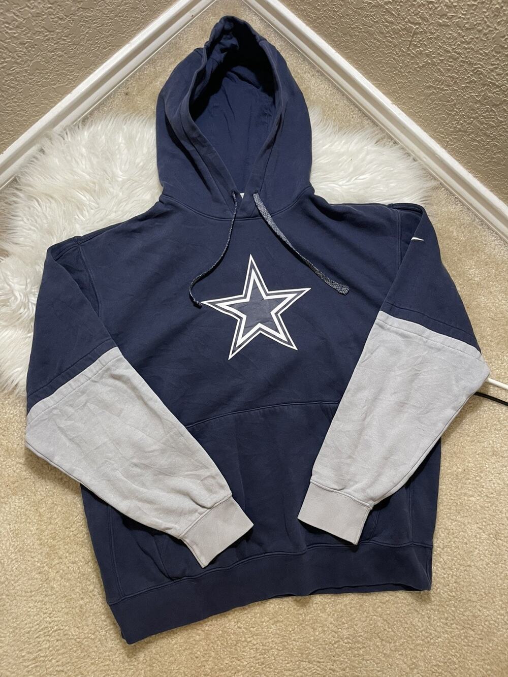 Dallas Cowboys Nike On Field Fleece Navy Blue Hoodie Large Sweatshirt